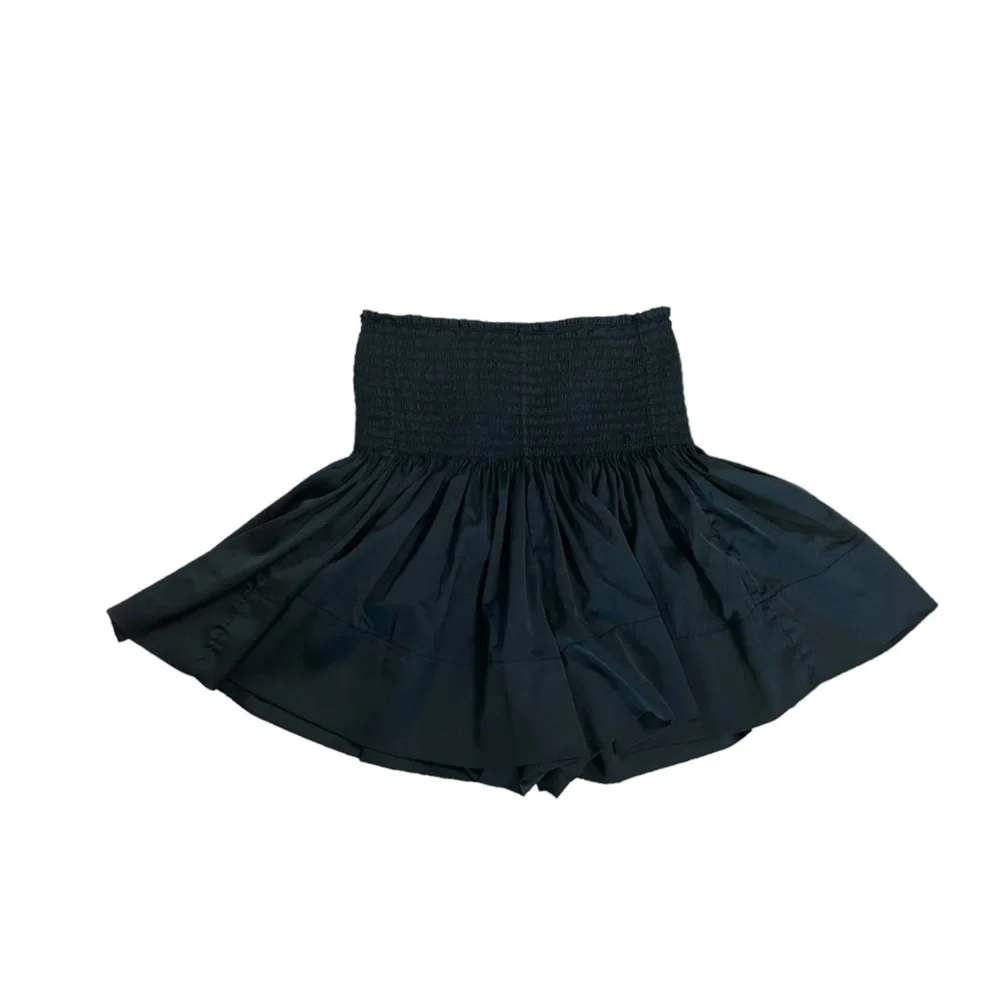 Natural Life Black Smocked Waist Daisy High Waist Silky Shorts Women’s Sz Small